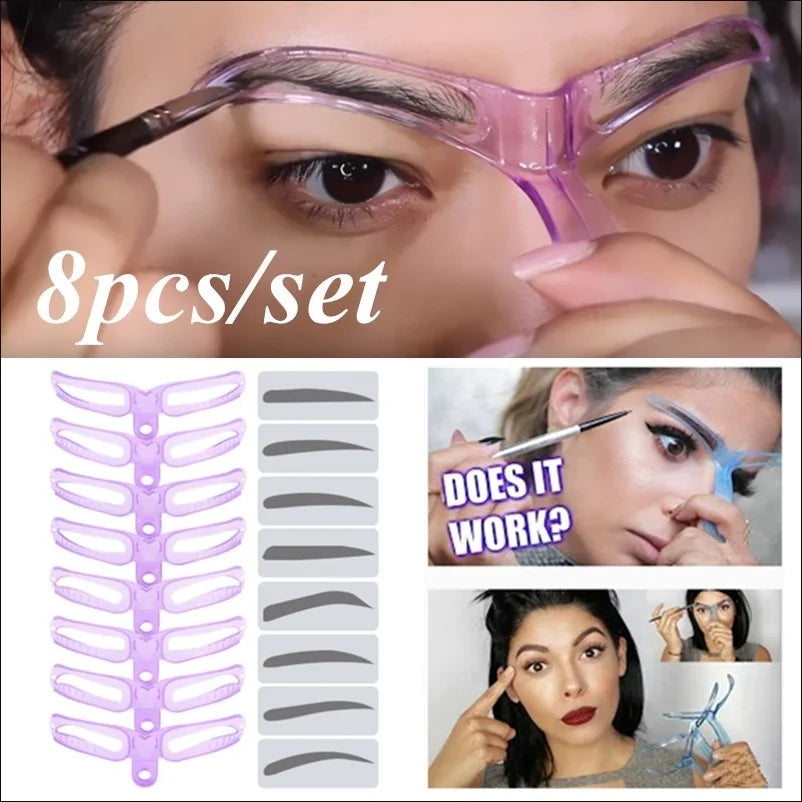 Très Belle Brow Mapping Stencils – 8-In-1 Shaping Set